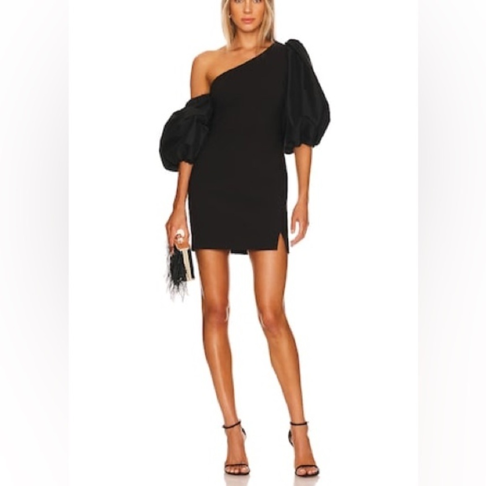 Likely Natasha Puff Sleeve Asymmetrical One Shoulder Mini Party Dress Sexy 8